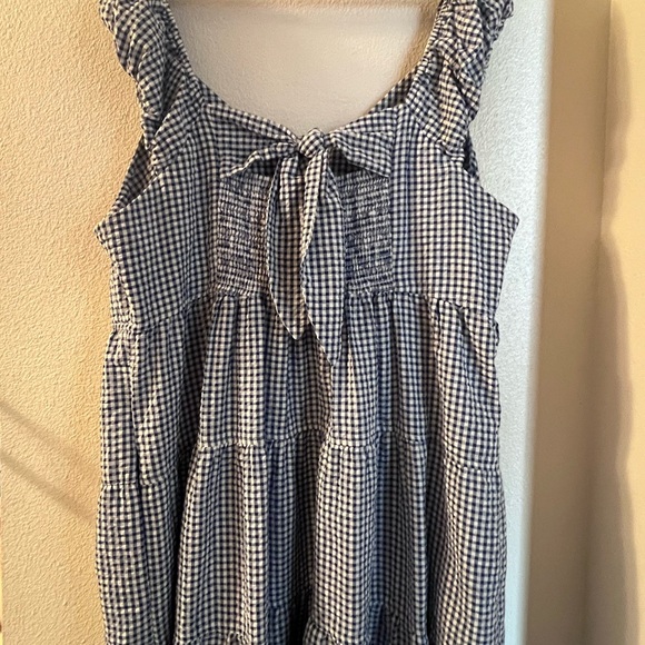 Old Navy Blue and White Gingham Maxi Dress and Bow - Picture 4 of 9